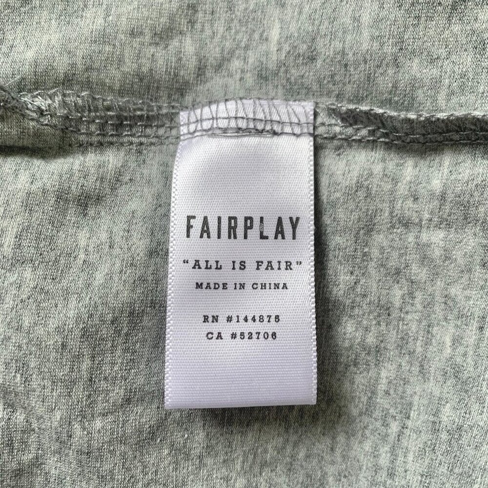 Fairplay Heather Grey Raglan Venice Short Sleeve T Shirt Tee Athleisure Classic - Picture 15 of 16